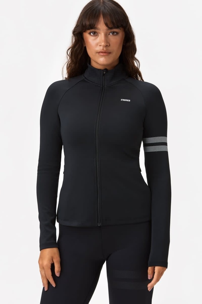 Signature Zip Veste - STRONGER Black L