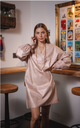 Robe cuir dentelle - Les Blondinettes Rose S