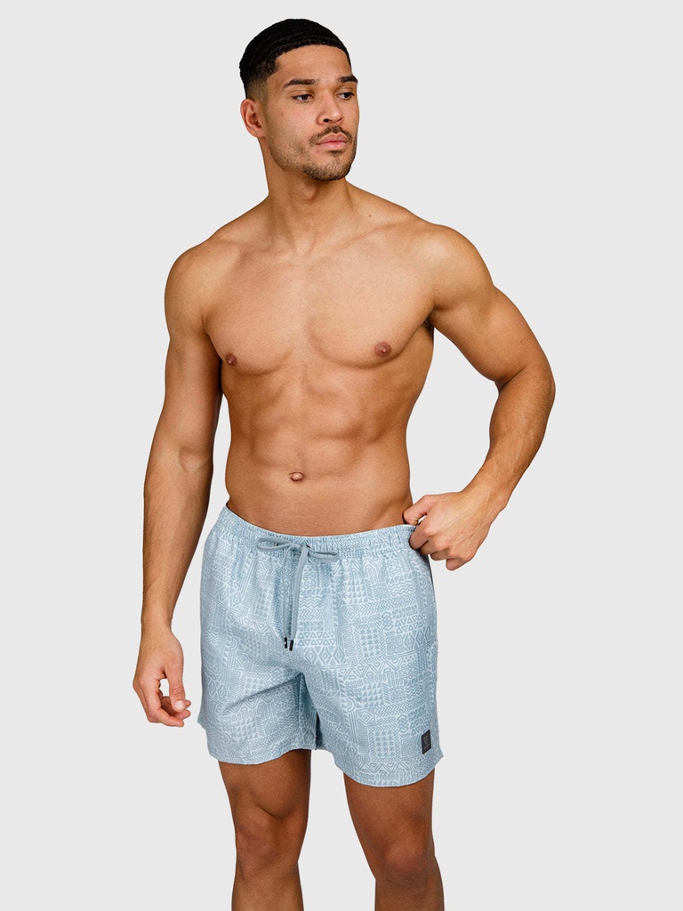 Helios-Print Men Swim Shorts - BRUNOTTI Mist S