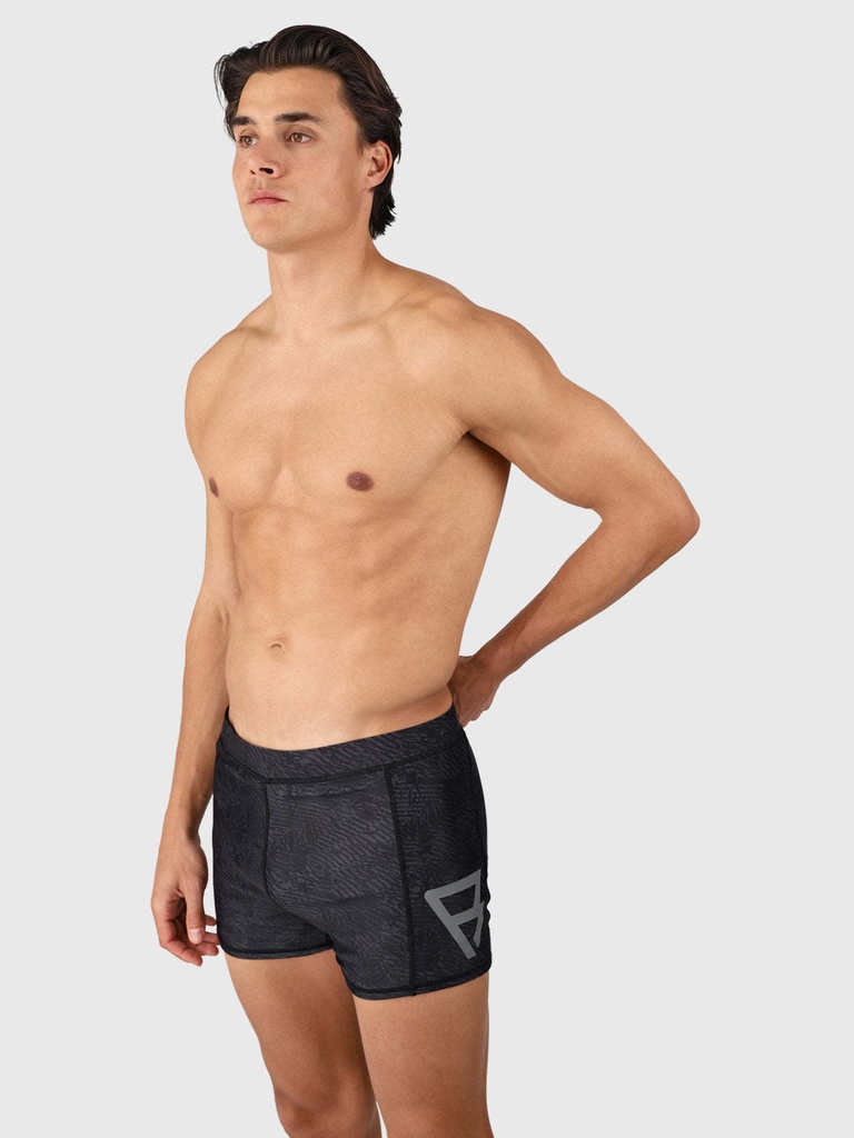 Samier-Print Men Swim Trunks Black - Brunotti L