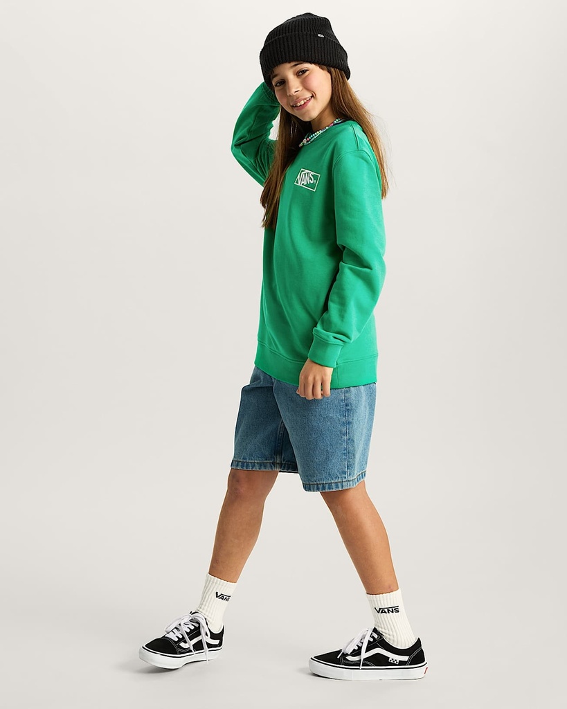 BY BLOCKED BOX CREW - Sweat kids - VANS Vivid Verdant M/12ans