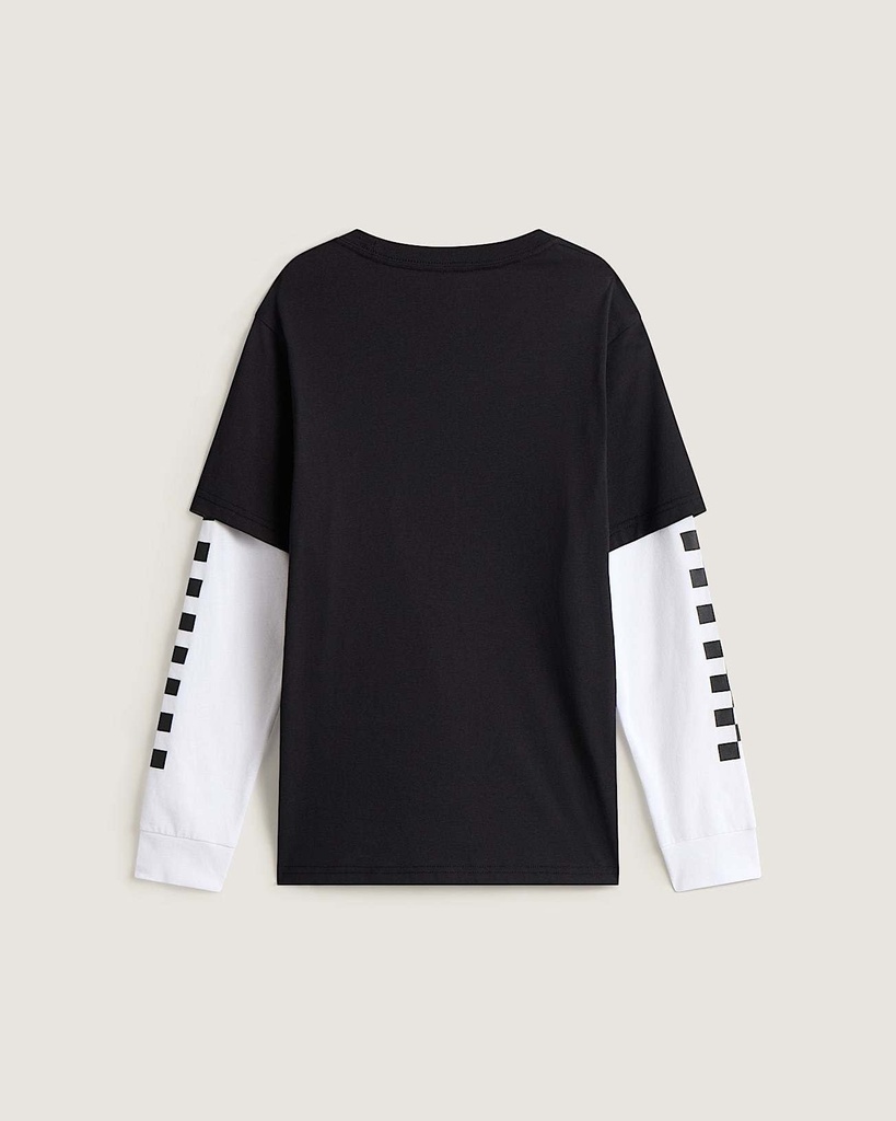 LONG CHECK TWOFER -Tshirt Kids - VANS Black/White L/14ans