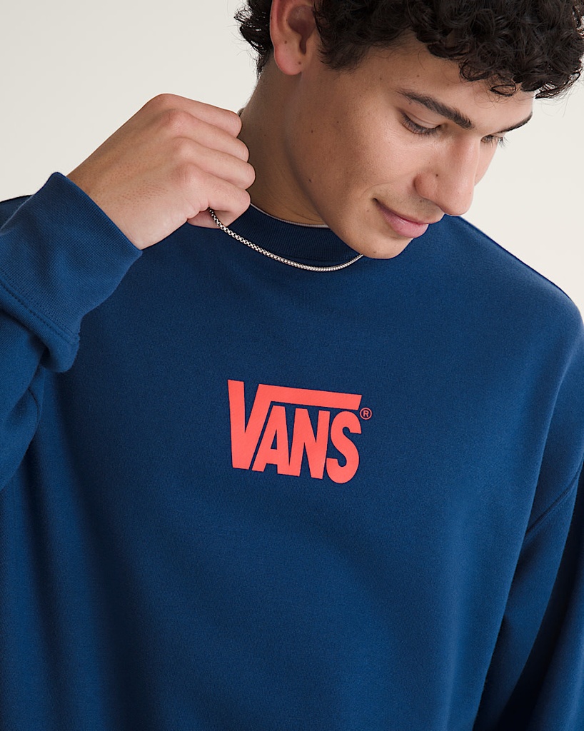 Stretch Logo Crew Deep Indigo/Fla - VANS XS