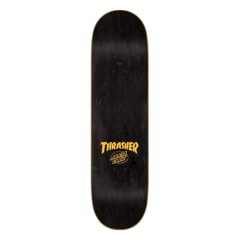 SCREAMING FLAME - Deck - SANTA CRUZ x THRASHER Black 8'5