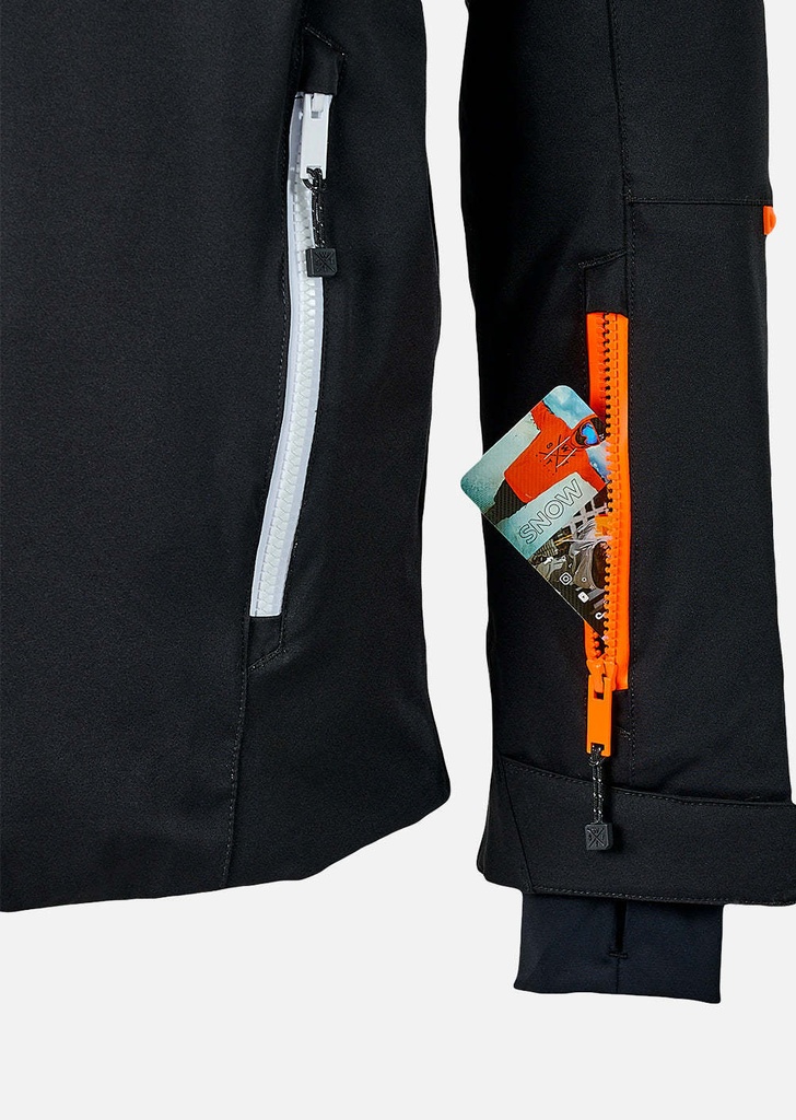 X-BLOW - BLACK/ORANGE/WHITE - Veste snow - WATTS W9092 S