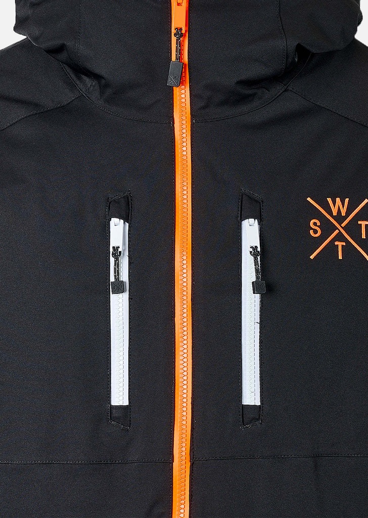 X-BLOW - BLACK/ORANGE/WHITE - Veste snow - WATTS W9092 S