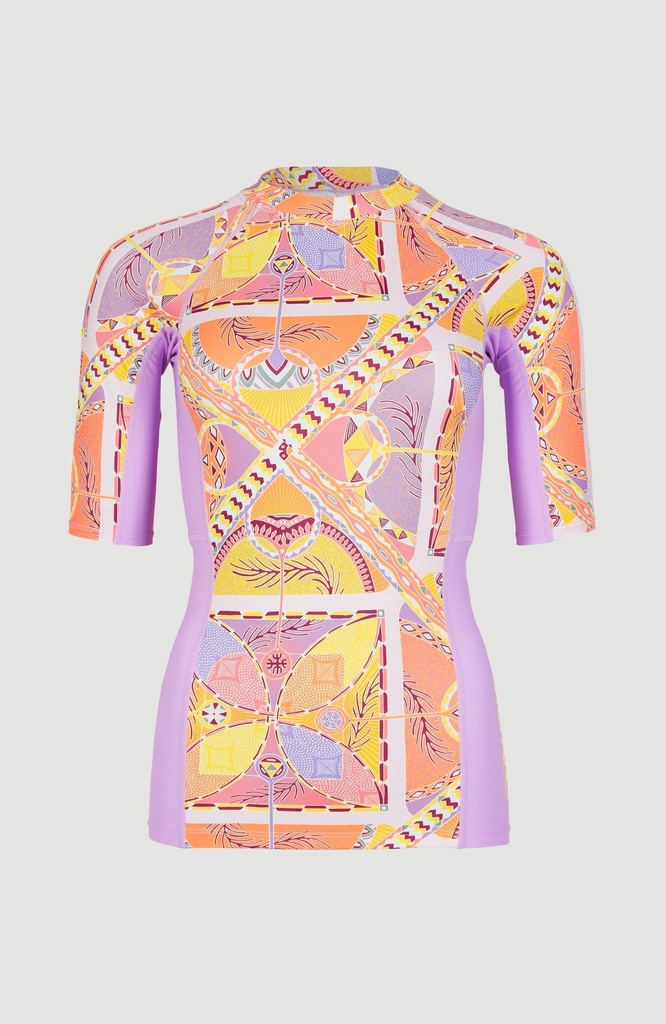 SOLAIRE À MANCHES COURTES UPF 50+ - T-shirt - O'NEILL YELLOW SCARF PRINT XS