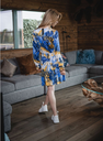 Robe courte FLEURI BLEU YELLOW - LES BLONDINETTES  BLEU /JAUNE XS