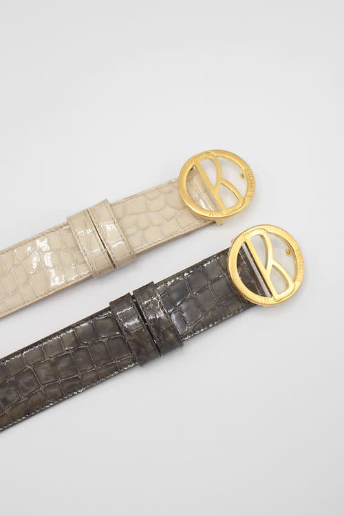Isaline - Ceinture Python - Les BLONDINETTES Gris M