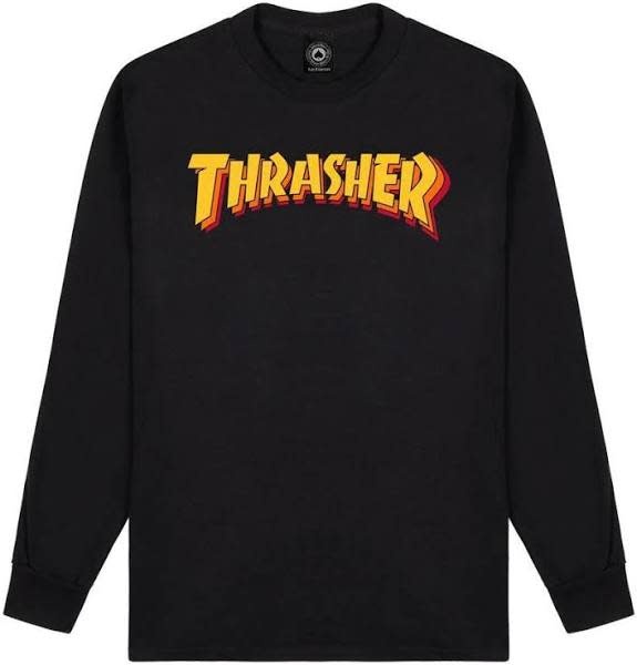 THRASHER T-SHIRT STACKED BLACK M
