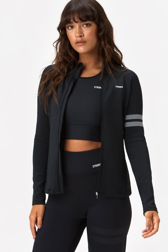 [210000011902] Signature Zip Veste - STRONGER Black L