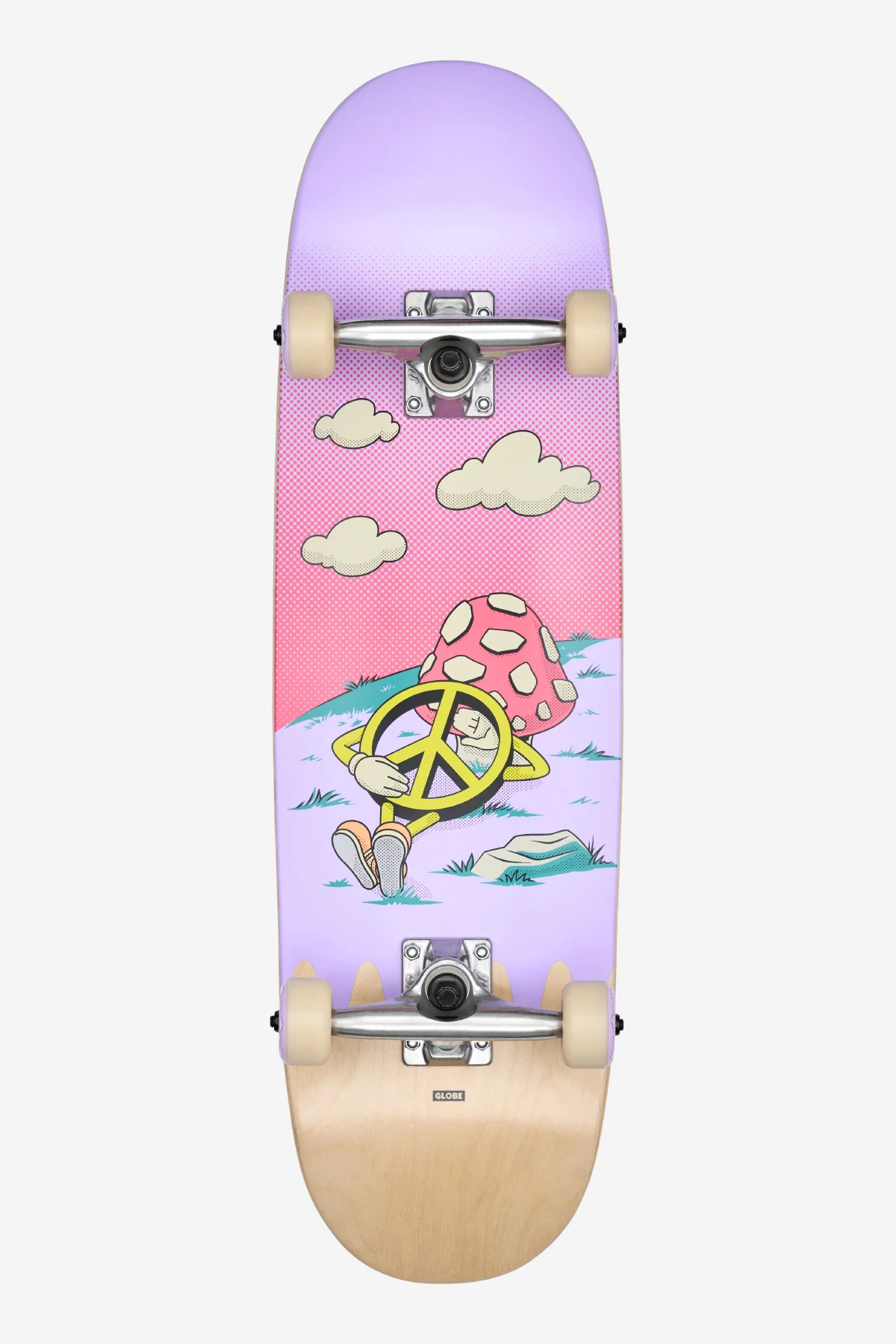 [210000009603] Kids Grip 95 Mid 8.25 Complete Skateboard - Wide - Peace Man