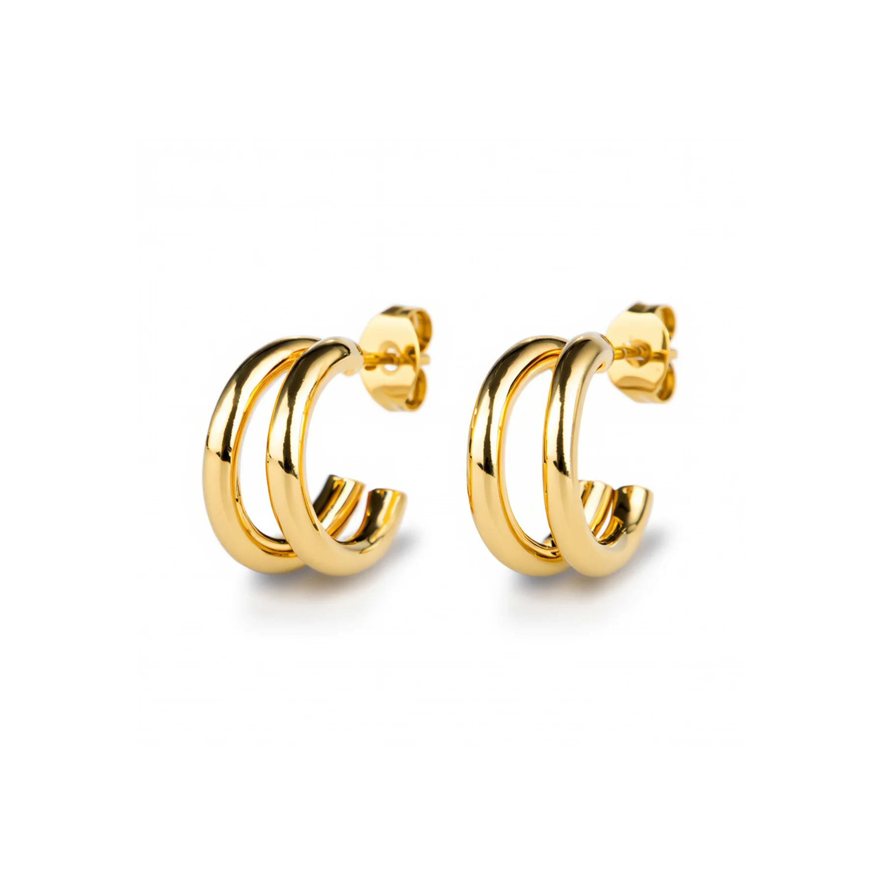 H e y l i n - Double Hoop Earrings Stainless Steel - TIMI of SWINEN