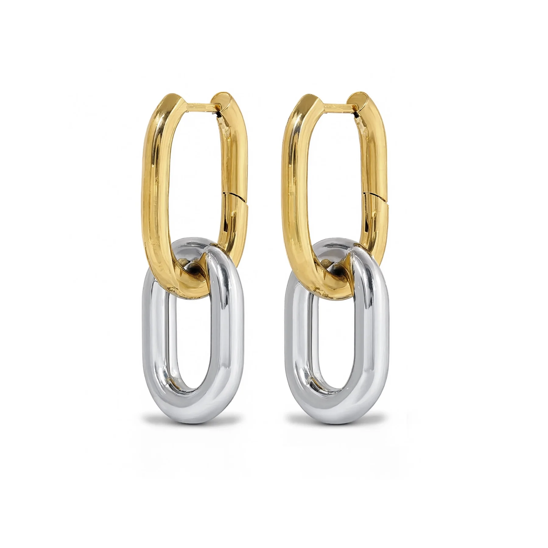 L i - M i xed Metal Hoop Earrings Stainless Steel - TIMI of SWINEN