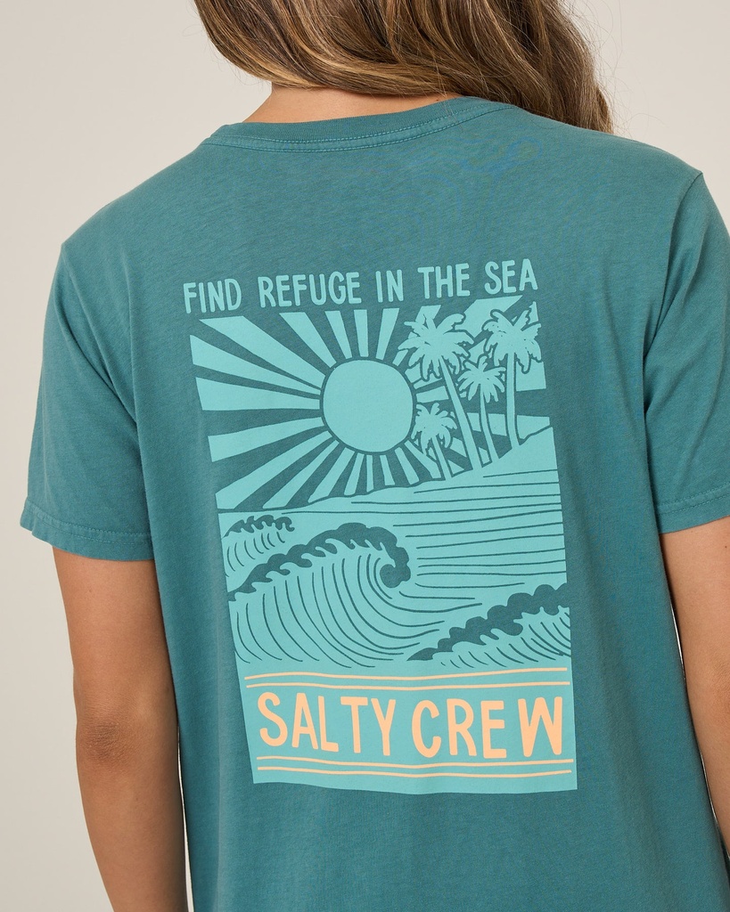 [2100000146291] RISE AND SMILE BF - Tshirt - TEAL - SALTY CREW (M)