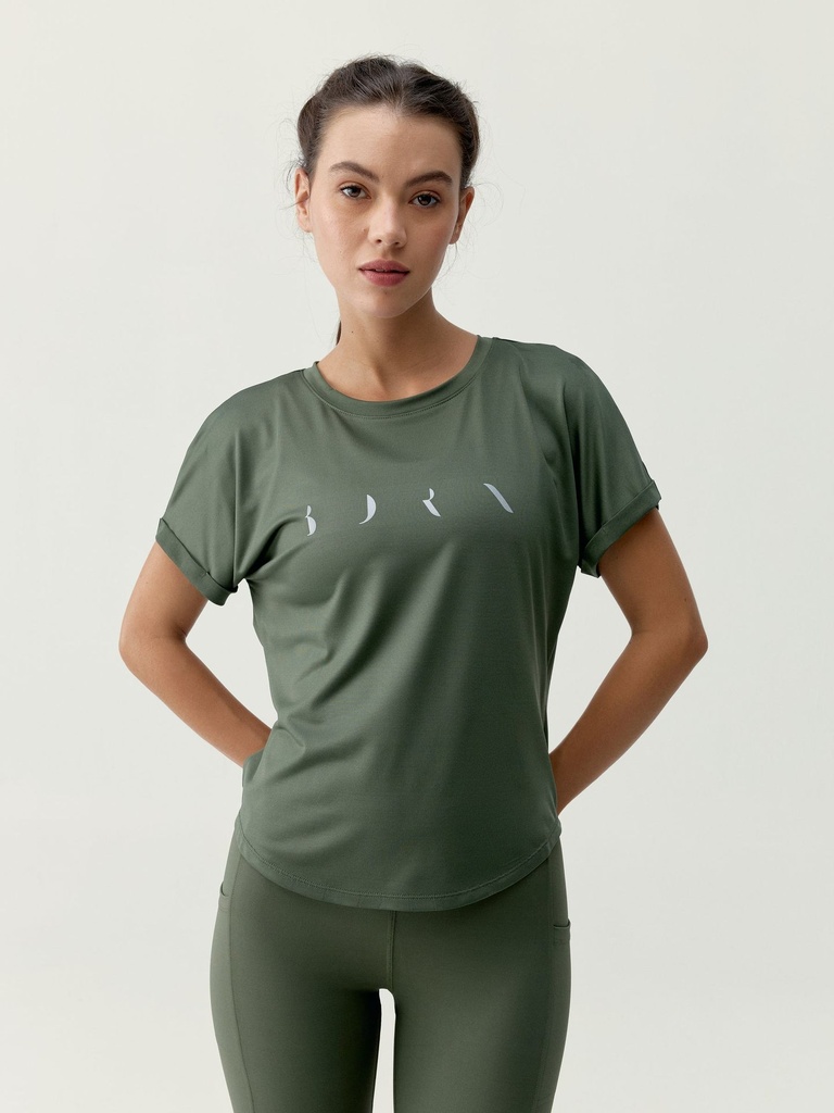 AZAMI - Tshirt Kaki Leaf - BORN LIVING YOGA