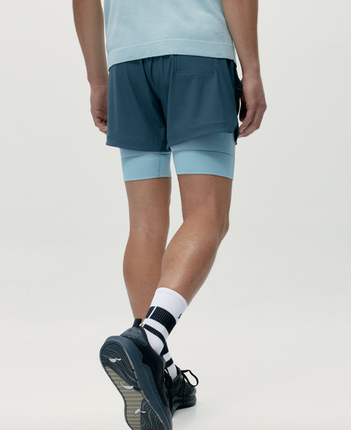 MASHU -  Short Grey / Blue - BORN LIVING YOGA (M)