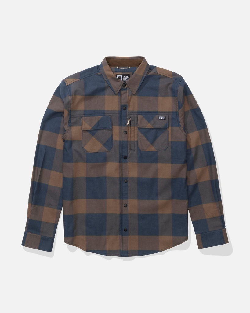 FATHOM LS TECH FLANNEL NAVY/RUST - Chemise - SALTY CREW (M)