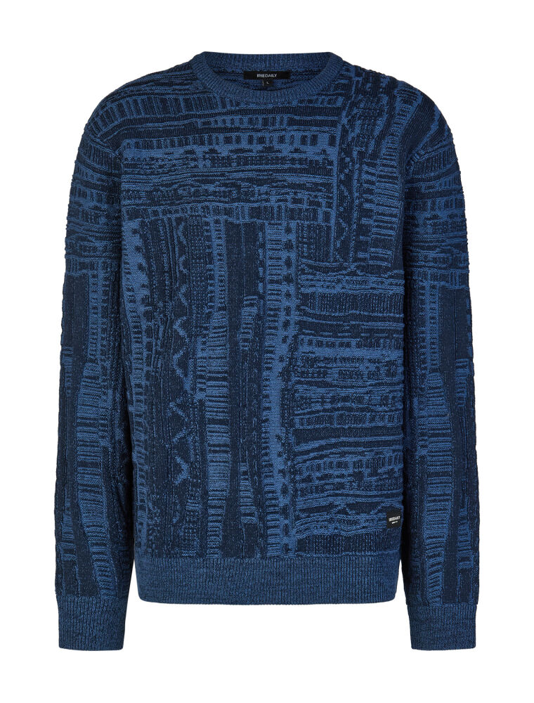 Theo Structure Knit dark steel - Pull - IRIEDAILY