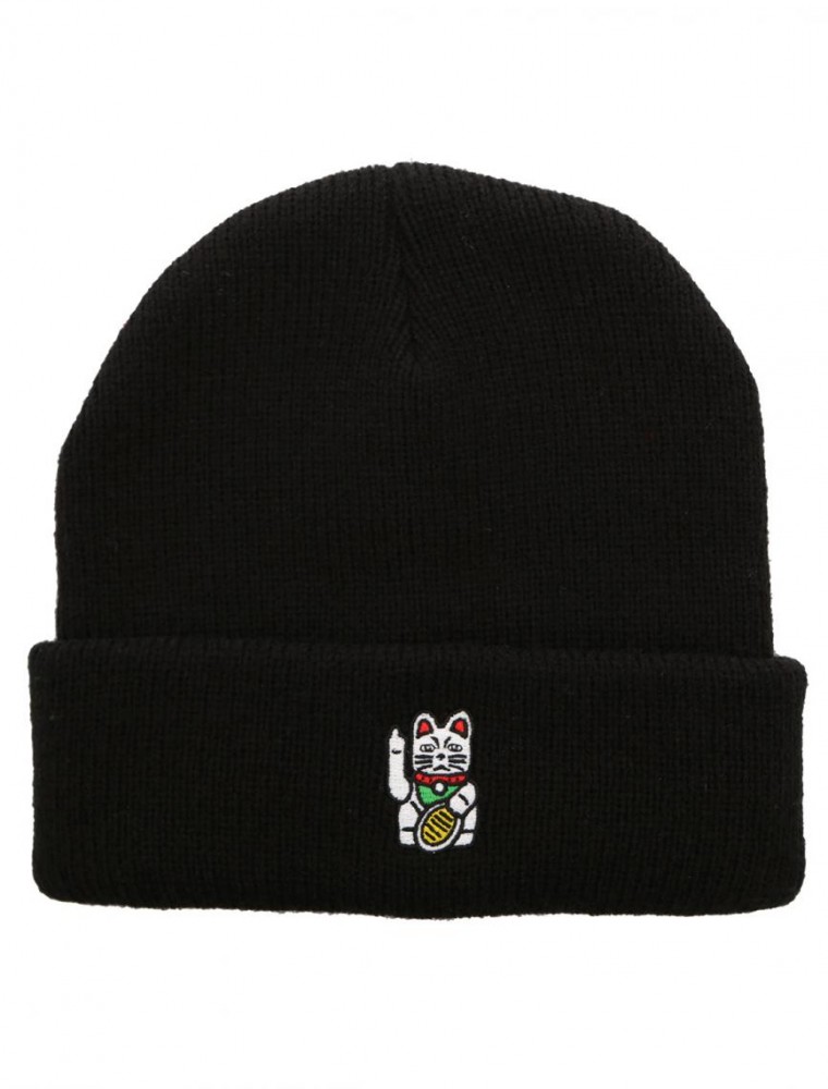Bye Bye Cat Beanie black - Bonnet - IRIEDAILY