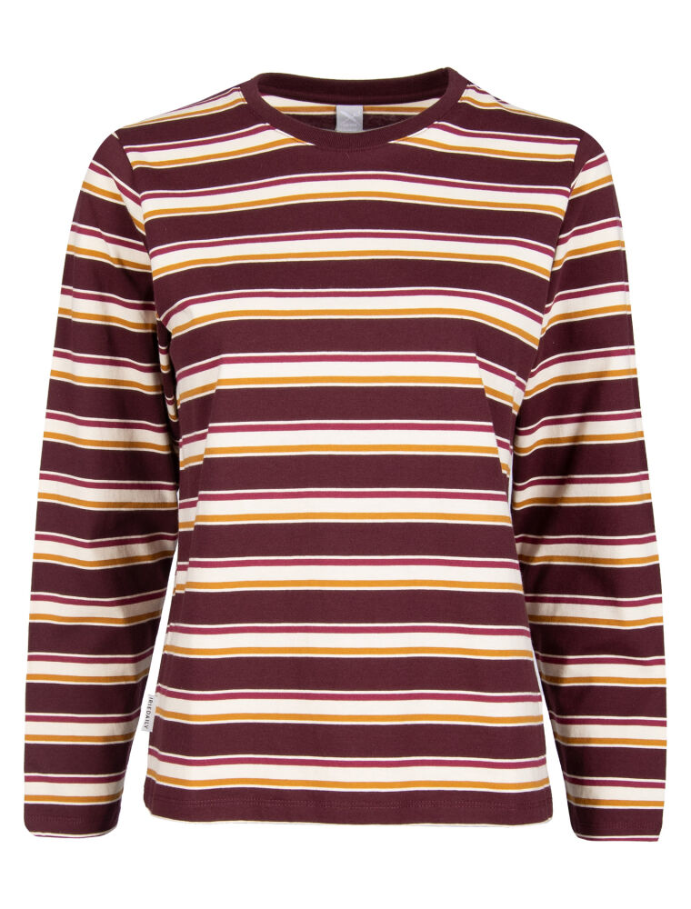 Stripe Basic LS red wine - T-shirt - IRIEDAILY