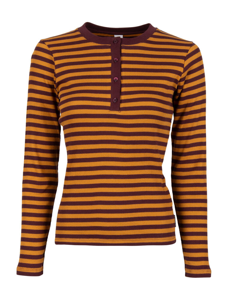 Rita Henley LS red brown - T-shirt - IRIEDAILY