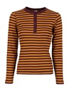 Rita Henley LS red brown - T-shirt - IRIEDAILY